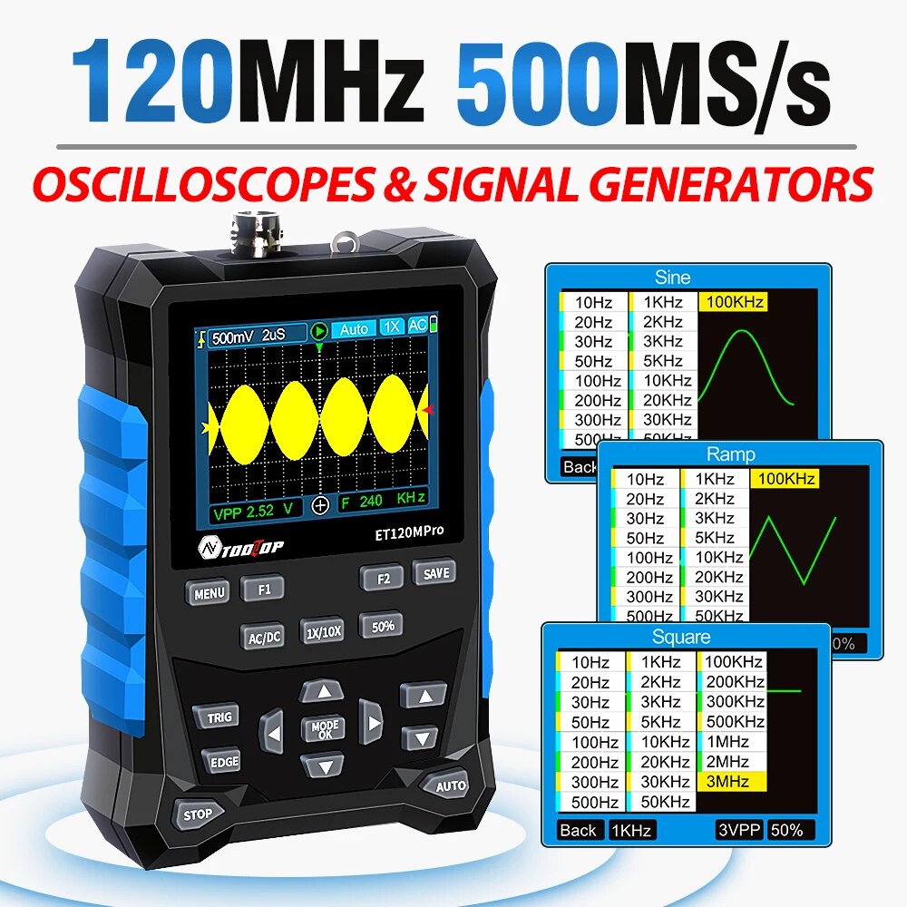 TOOLTOP ET120MPro Portable 120 - Digital Storage Oscilloscope 100Mhz 评论和价格